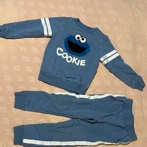Little Sleepies Cookie Monster sweatsuit 5T